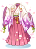 桜花白魔の紋服
